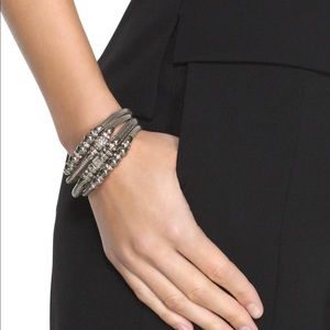 Silvertone mesh stretch bracelet set WHBM